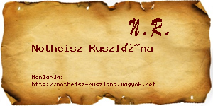 Notheisz Ruszlána névjegykártya